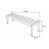 Rysunek wymiarowy ławki parkowej PARK 2 bez oparcia – 170 × 45 × 45 cm – MetalMix