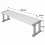 Rysunek wymiarowy ławki parkowej PARK 3 bez oparcia – 1700 × 450 × 450 mm