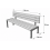 Rysunek wymiarowy ławki parkowej PARK 2 z oparciem – 1700 × 450 × 790 mm
