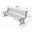 Rysunek wymiarowy ławki parkowej PARK 6 z oparciem – 1700 × 450 × 790 mm