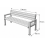 Rysunek wymiarowy ławki parkowej PARK 9 z oparciem – 1700 × 450 × 790 mm