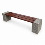 Ławka betonowa Industry 3 BO bez oparcia na białym tle